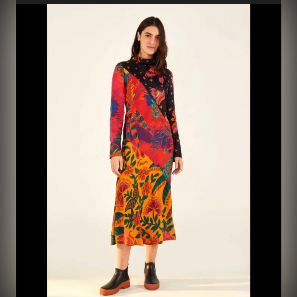 FARM RIO Mixed tropical pattern maxi dress. SOLD Out online